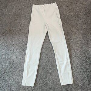 Athleta Wander Slim Ankle Pants 8 Tall High Rise Skinny Leg -Cream- Nylon Blend